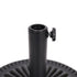 Black Rock Resin Outdoor Umbrella Base with Steel Support in Black Finish