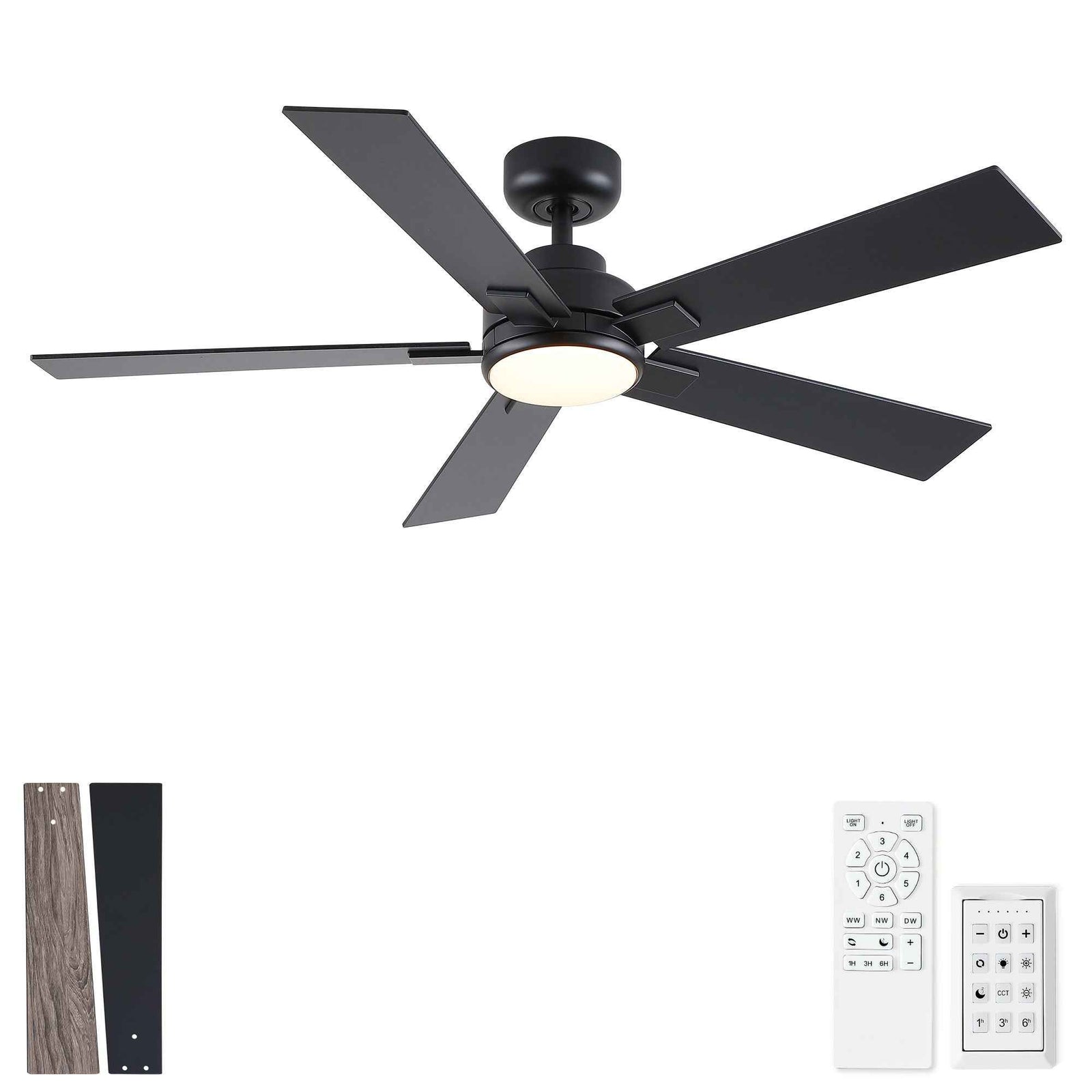 Reversible Motor Integrated LED Dimmable Ceiling Fan With Light