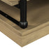 55.1' Wood Coffee Table with Black Legs and Open Storage Shelves