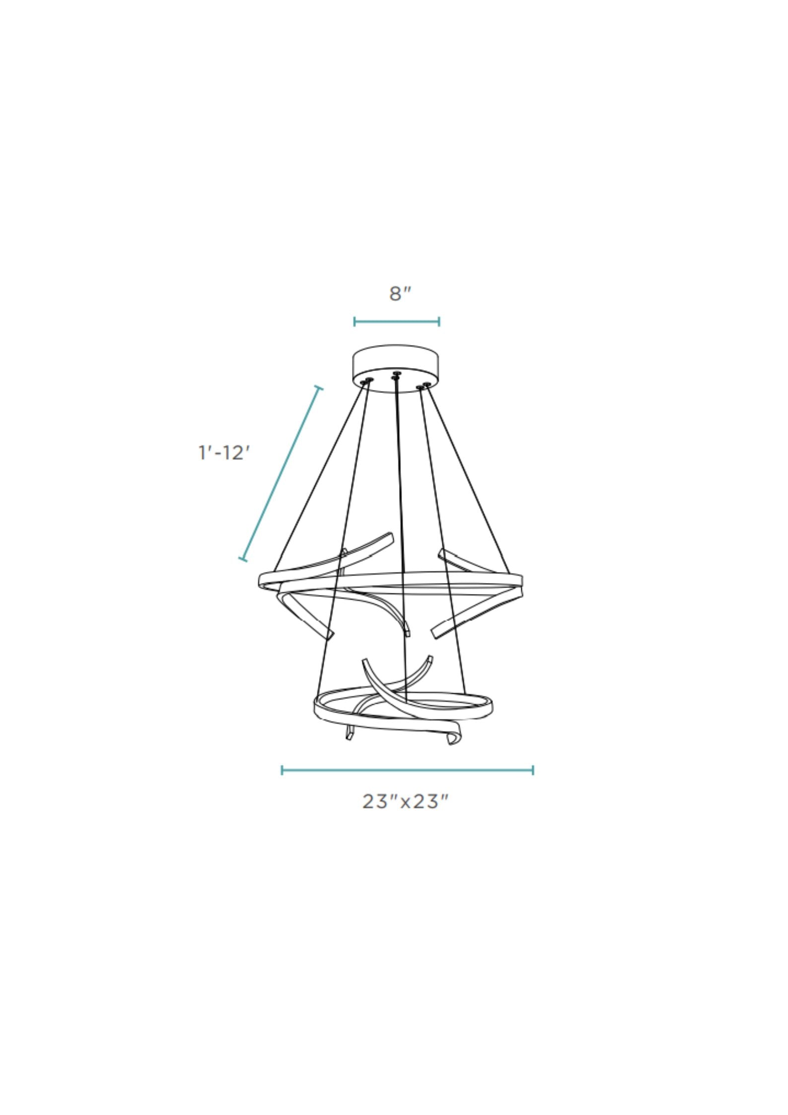Beijing LED adjustable Round Chandelier // Chrome
