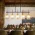 Chandelier 5 Light, Fixture Over Table - Black / Gold