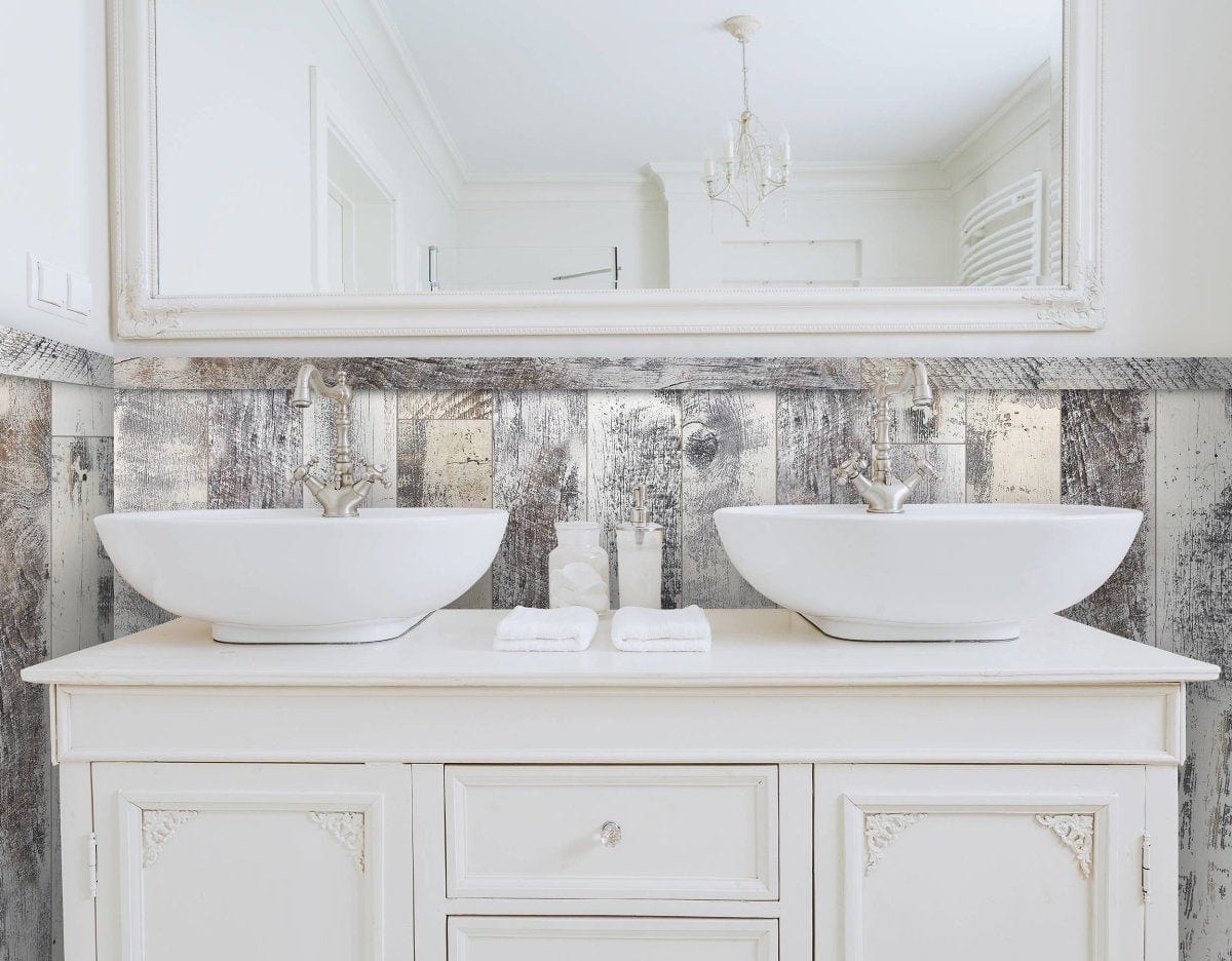 Rustic Originals 1/4 in. x 5.1 in. Real Wood Easy Install Wall Panels - Farmhouse White (20 Sq. Ft.)