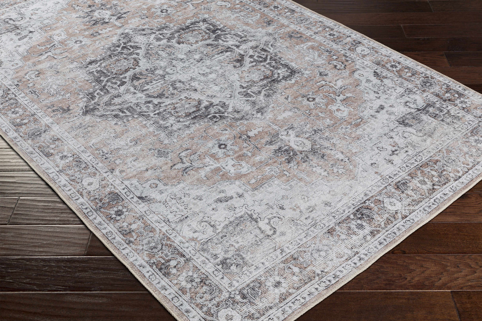Fatih Flat Pile Washable Rug