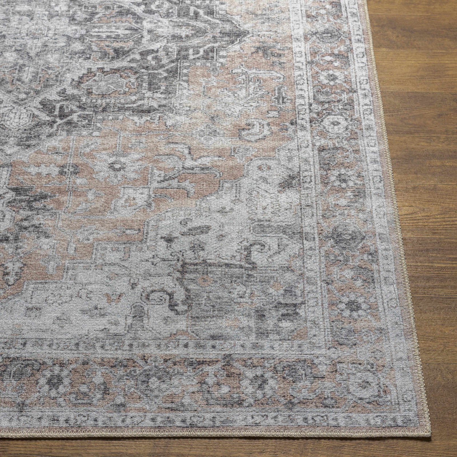 Fatih Flat Pile Washable Rug