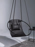 Faux Leather Round Hanging Chair Black