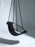 Faux Leather Round Hanging Chair Black