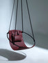 Faux Leather Round Hanging Chair Burgundy