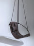 Faux Leather Round Hanging Chair Dark Brown
