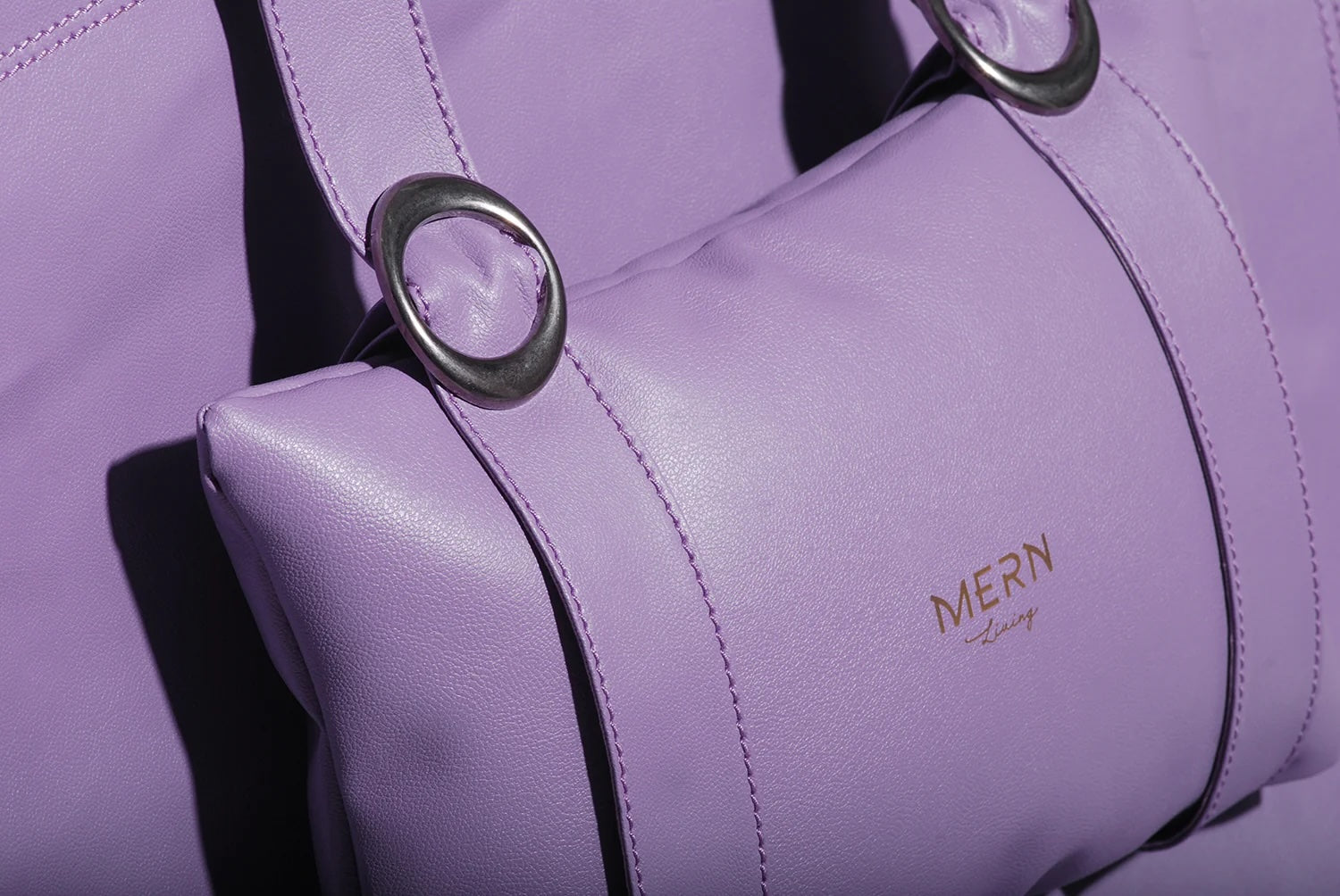 Faux Leather Round Hanging Chair Lilac