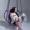Faux Leather Round Hanging Chair Lilac