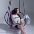Faux Leather Round Hanging Chair Lilac