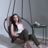 Faux Leather Round Hanging Chair Mink