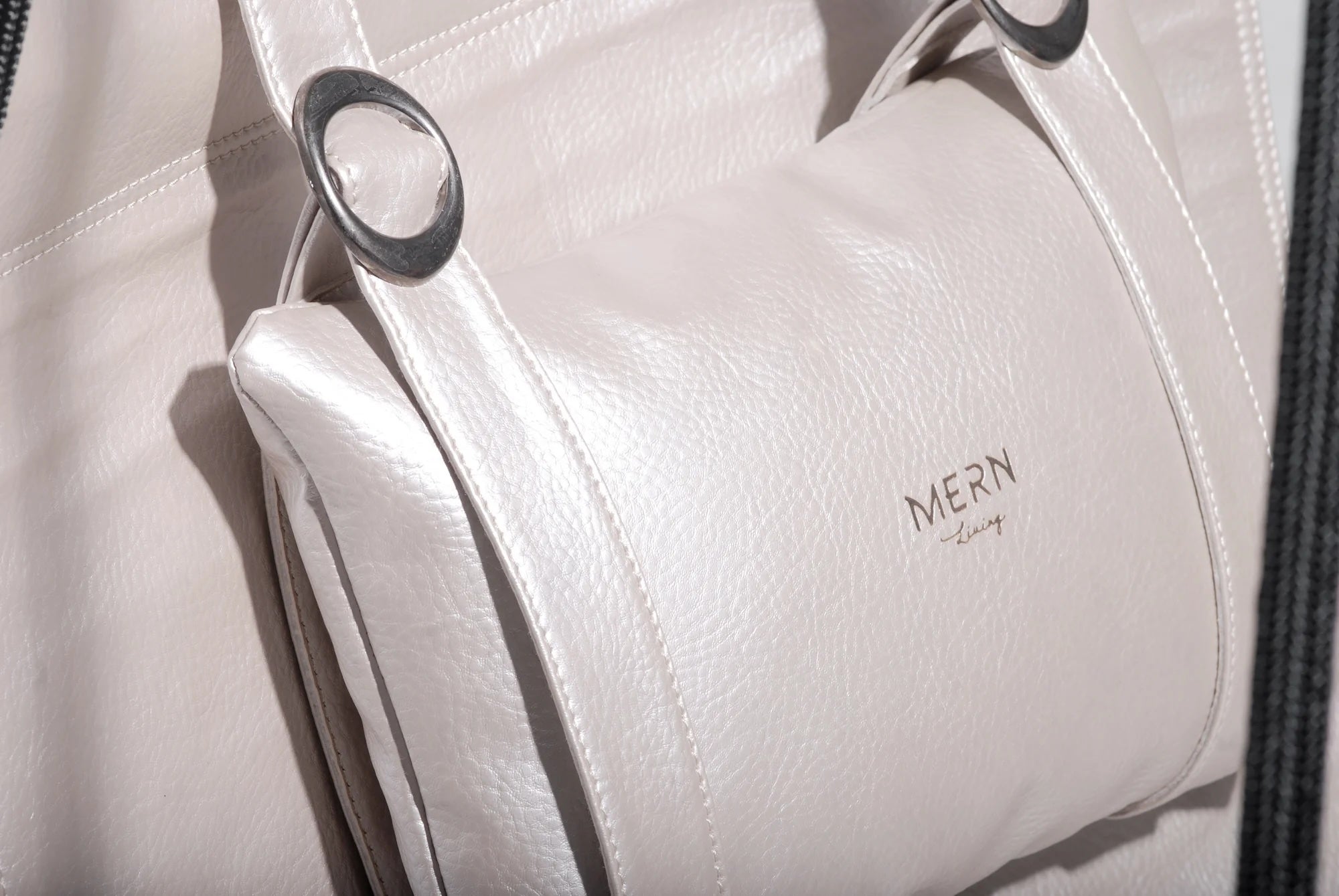 Faux Leather Round Hanging Chair Pearl