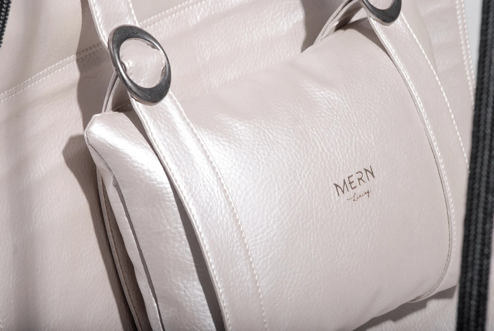 Faux Leather Round Hanging Chair Pearl