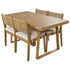 U_Style Multi-Person Outdoor Acacia Wood Dining Table and Chair Set