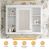 Wall Mounted Medicine Cabinet With Mirror, Storage Cabinet Featuring 6 Open Shelves And Adjustable Interior