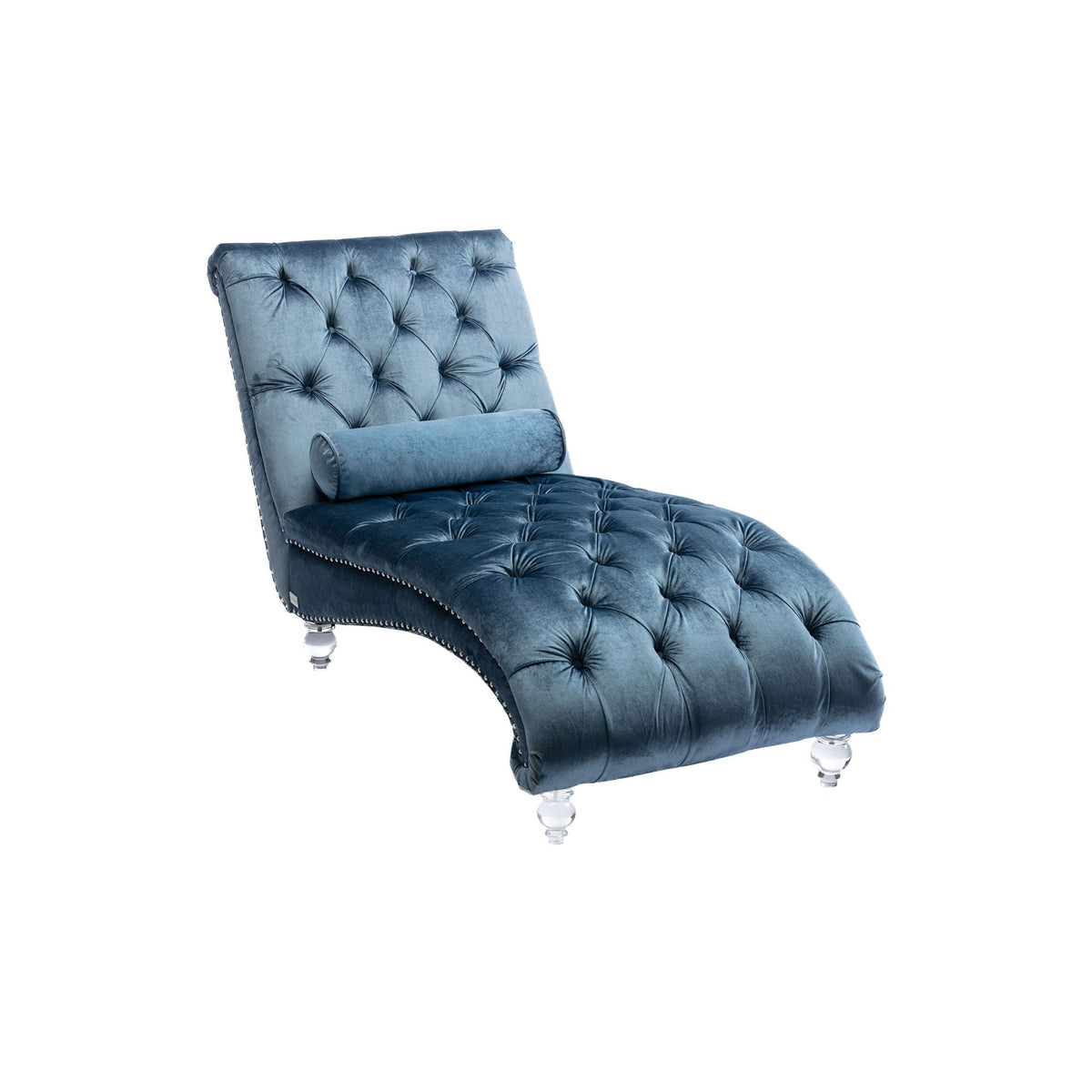 Chaise Lounge Indoor, Button Tufted Upholstered Chaise Lounge Chair With Pillow