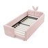 Cute Rabbit Ear Upholstered Platform Bed Frame With Safety Rail