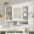Wall Mount 2 In 1 Mirror Cabinet With Adjustable Shelves, Open Storage, For Bathroom Vanity - White