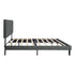 Modern Upholstered Platform Bed Frame With Button Tufted Fabric Headboard