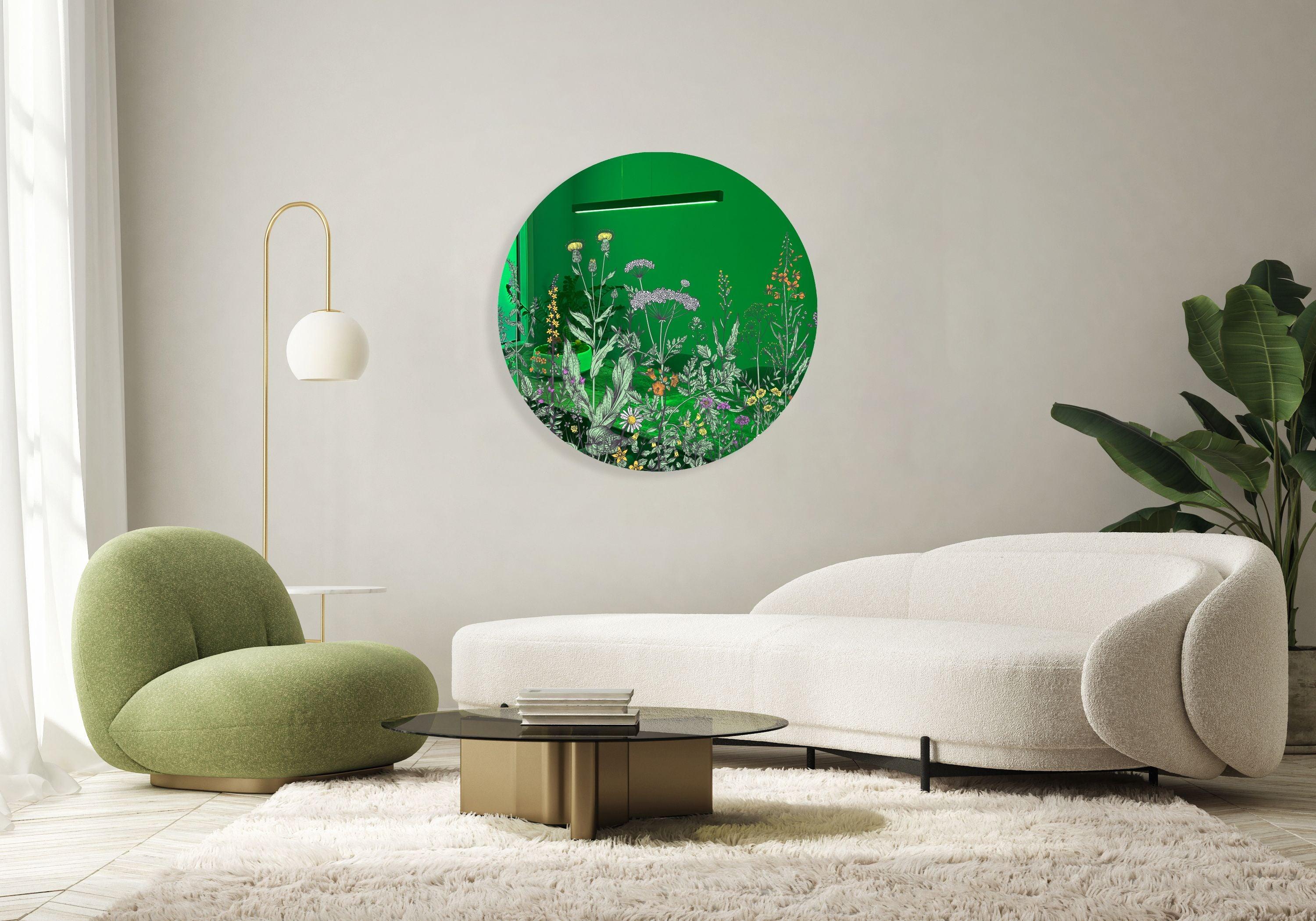 Field of Prairie Flowers Printed Mirror Acrylic Circles