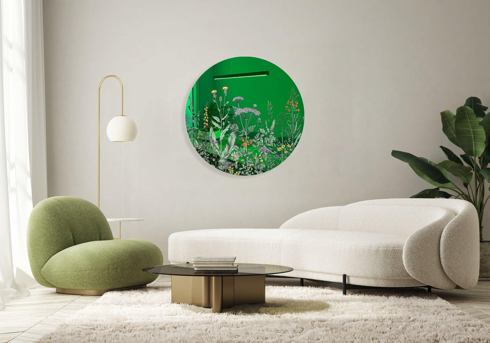 Field of Prairie Flowers Printed Mirror Acrylic Circles