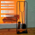 Black Iron Fireplace Tool Set with Shovel Brush Tongs