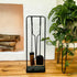 Black Iron Fireplace Tool Set with Shovel Brush Tongs