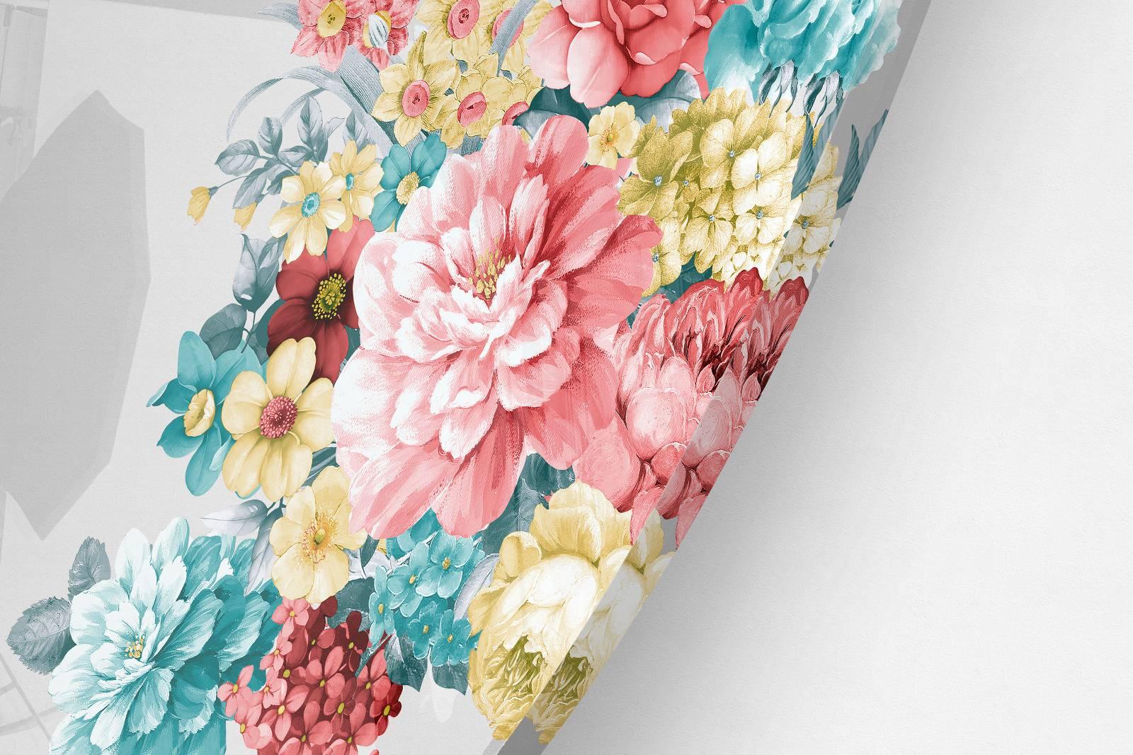 Floral Pattern Printed Transparent Acrylic Circle