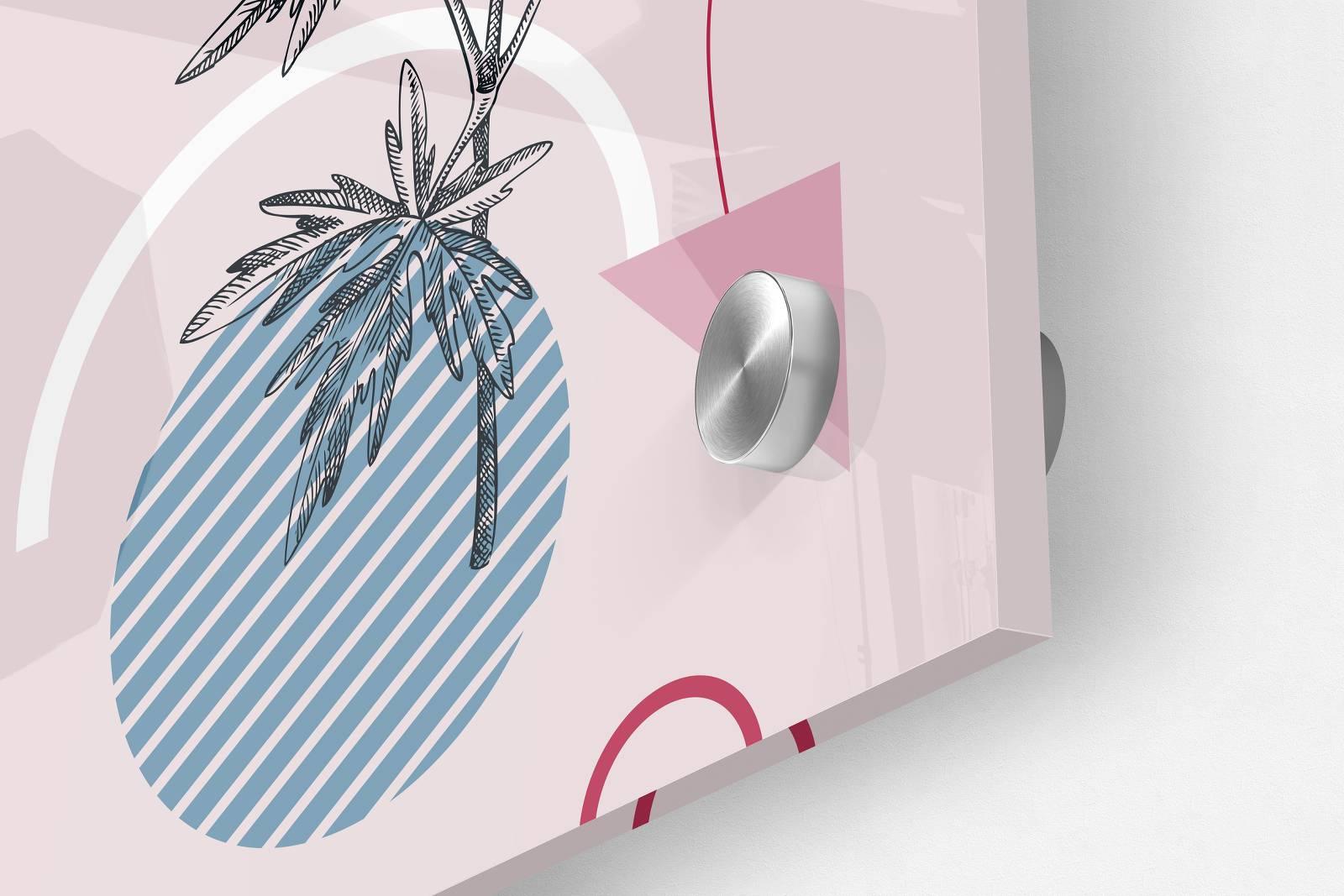 Flowers and Geometric Design Set of 3 Prints Modern Wall Art Modern Artwork