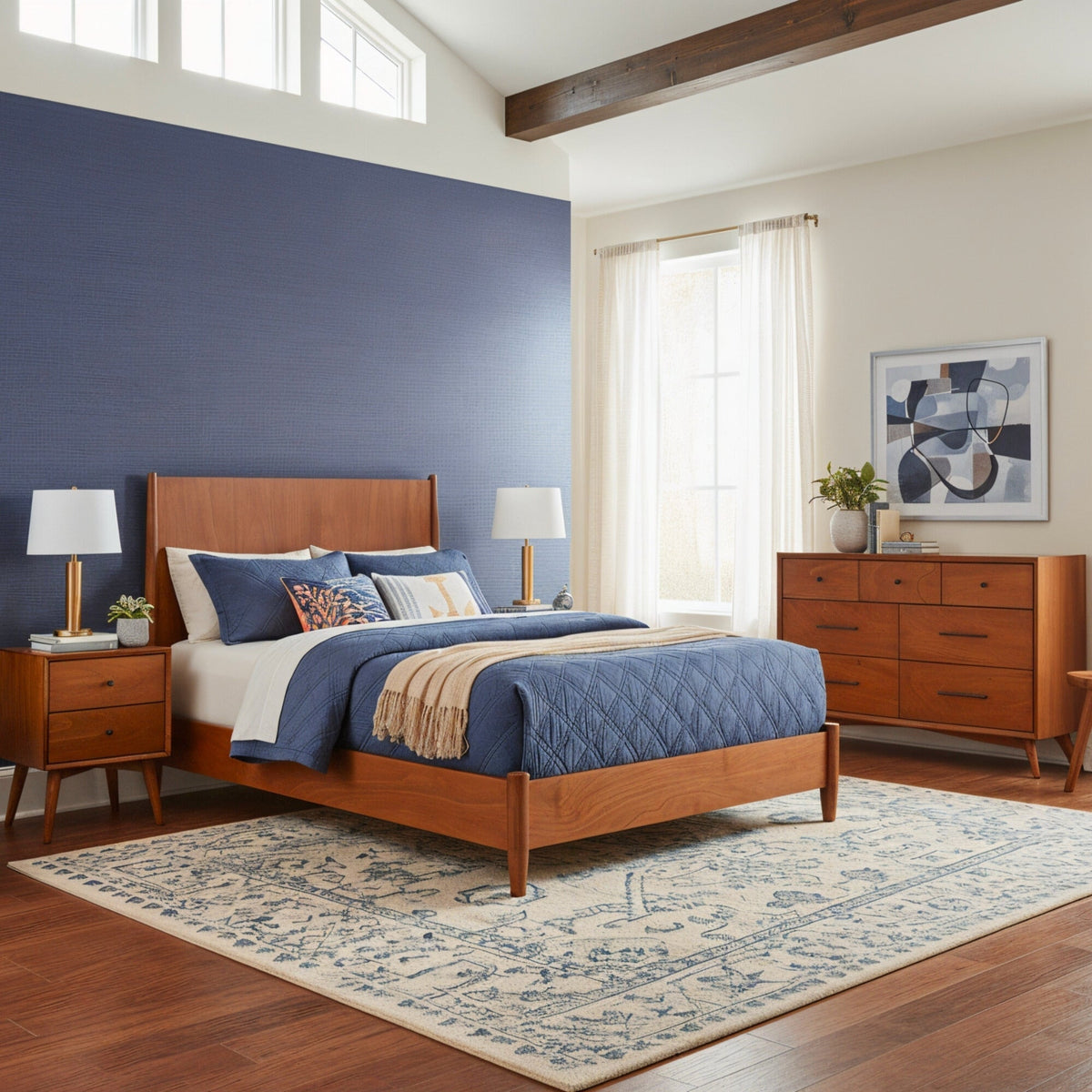 Flynn Panel Bed, Chestnut
