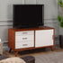 Flynn Small TV Console, Chestnut/White
