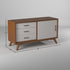 Flynn Small TV Console, Chestnut/White