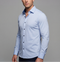 Ralph// Cotton Knit-Stretch Button-Up Shirt With Contrast Details // Blue // Tailored Fit (Fitted)