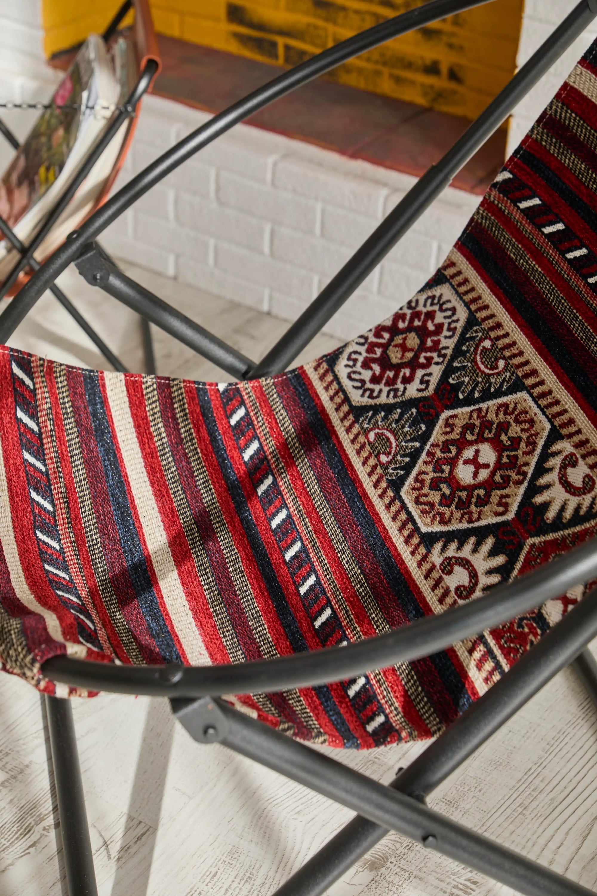 Turkish Kilim Folding Chair Metal Frame