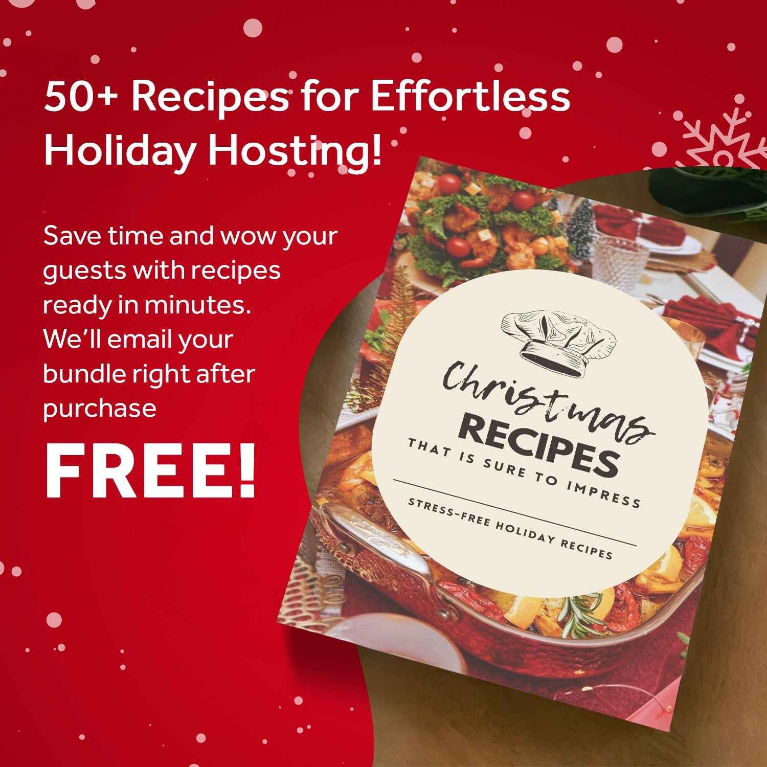 Vintage Christmas Tree Wall Art with Free Christmas Recipe Book