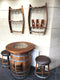Handcrafted Wine Barrel Bar Set #2 - Whiskey & Wine Barrel Bar with Pub Table and Bar Stools for Home Bar Decor