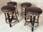 Handcrafted Wine Barrel Bar Set #2 - Whiskey & Wine Barrel Bar with Pub Table and Bar Stools for Home Bar Decor