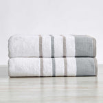 Decorative Cotton Stripe Bath Towel Set - Noelle Collection
