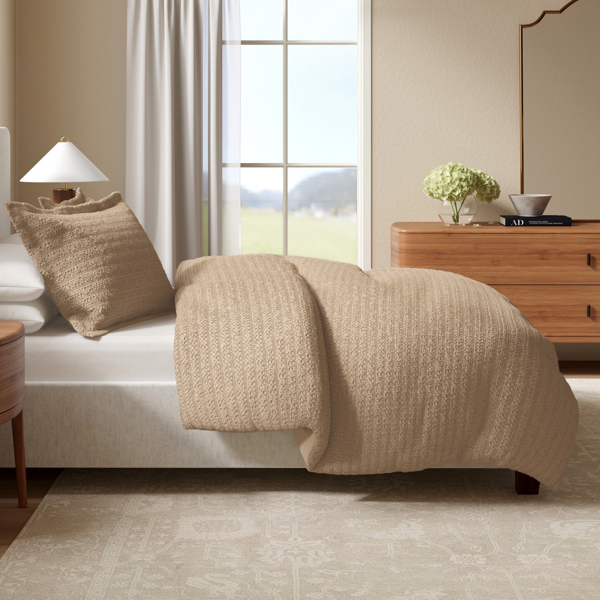 100% Cotton Waffle Weave Duvet Set - Mattea Collection
