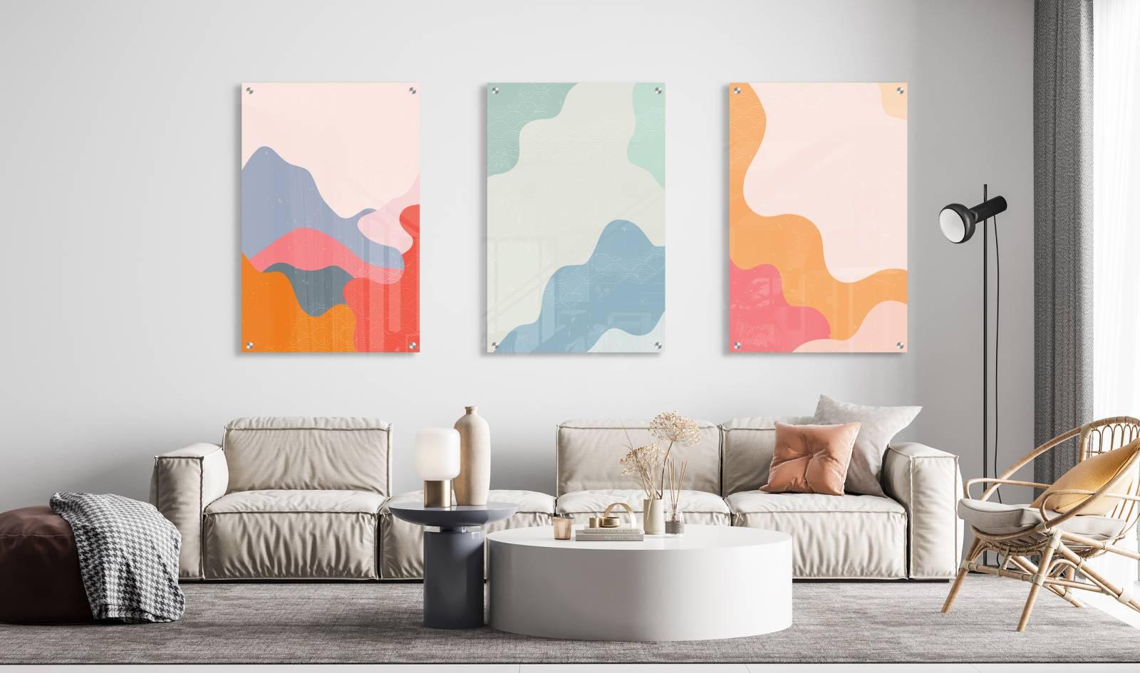 Gentle Creative Pattern Set of 3 Prints Modern Wall Art Modern Artwork