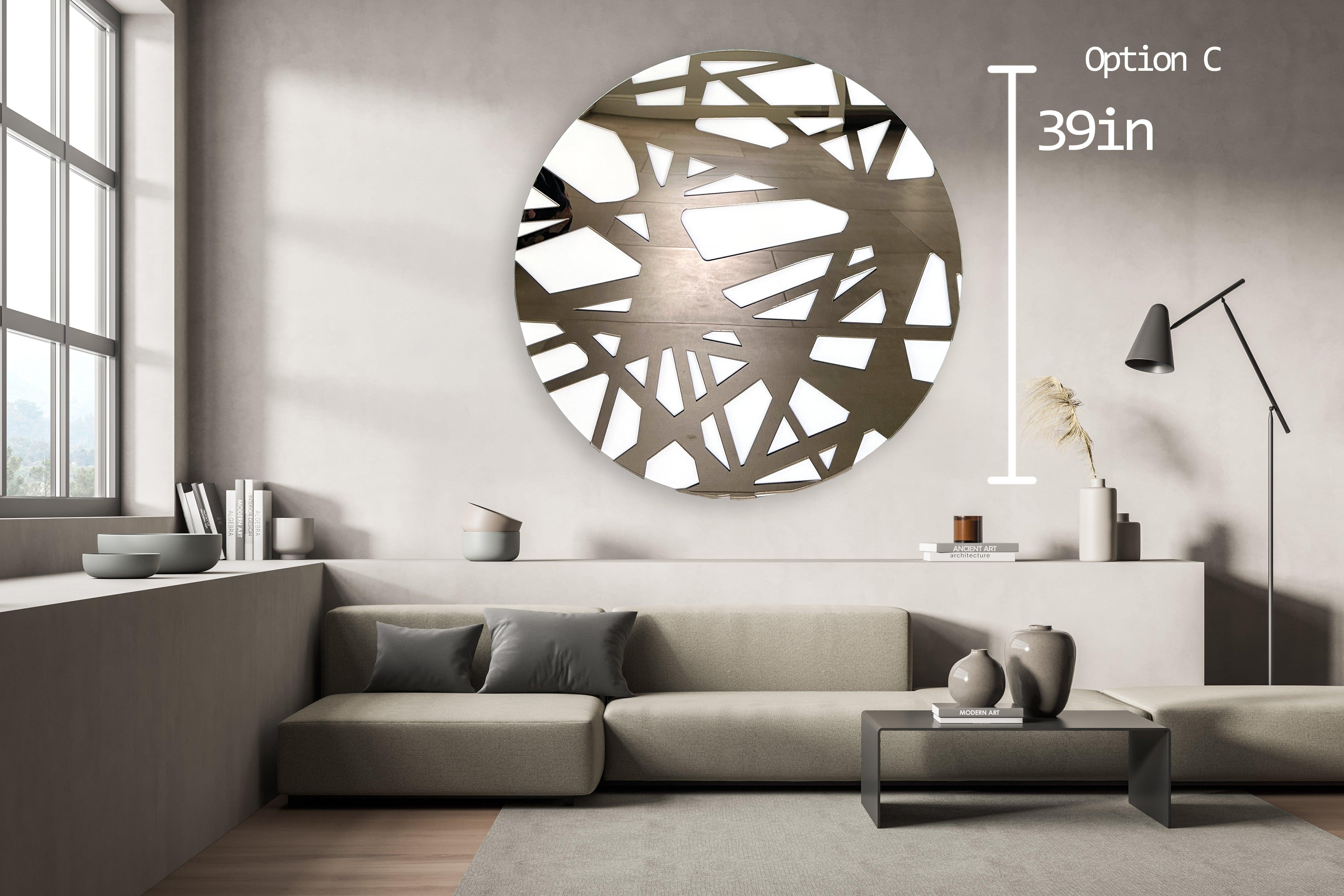 Geometric Circle / Set of 3/ Mirrored Acrylic Diamond / Wall Art / Made In USA/ Wall Decor /Modern Art/Abstract Wall Decor/Round Wall Decor