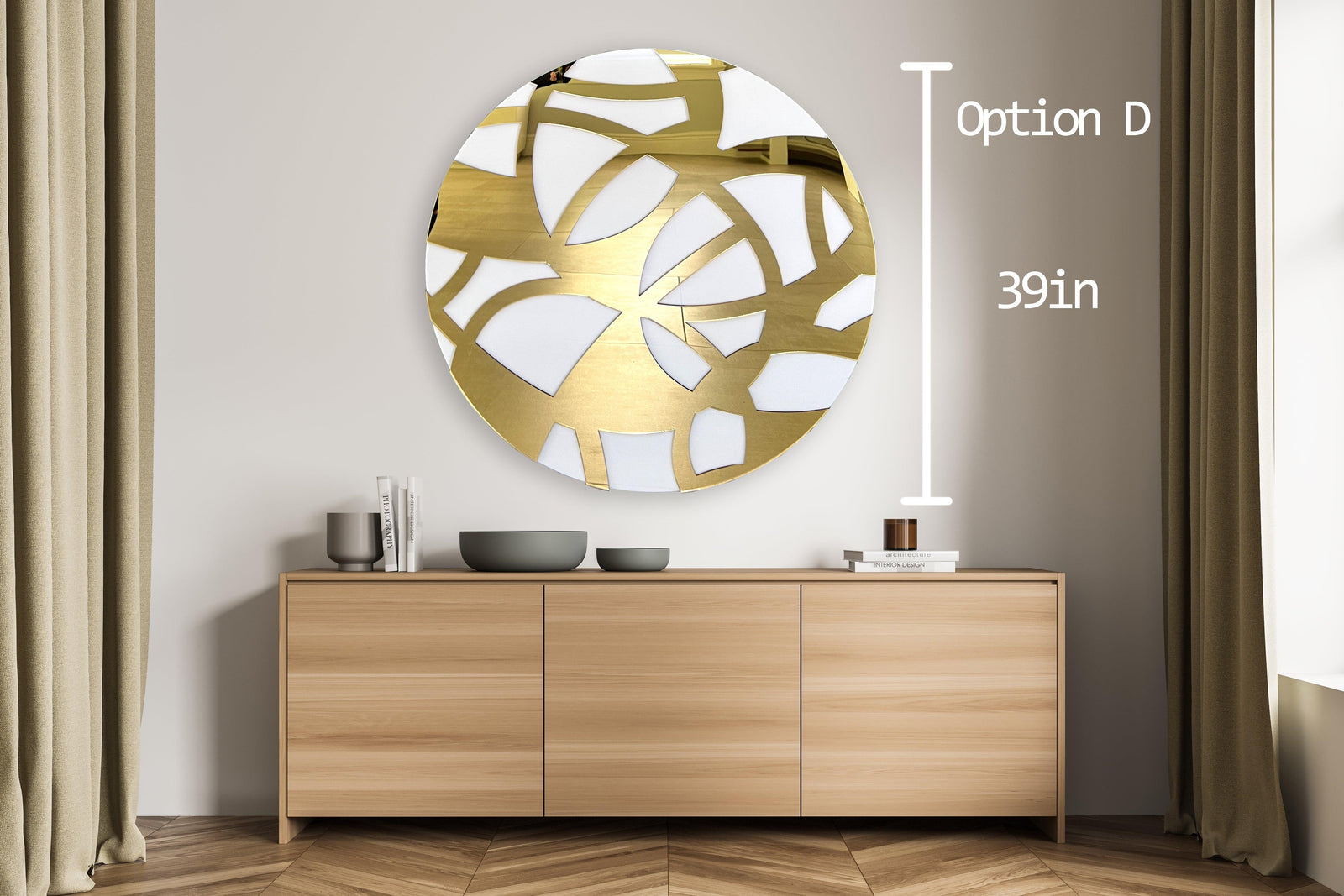 Geometric Circle / Set of 3/ Mirrored Acrylic Diamond / Wall Art / Made In USA/ Wall Decor /Modern Art/Abstract Wall Decor/Round Wall Decor