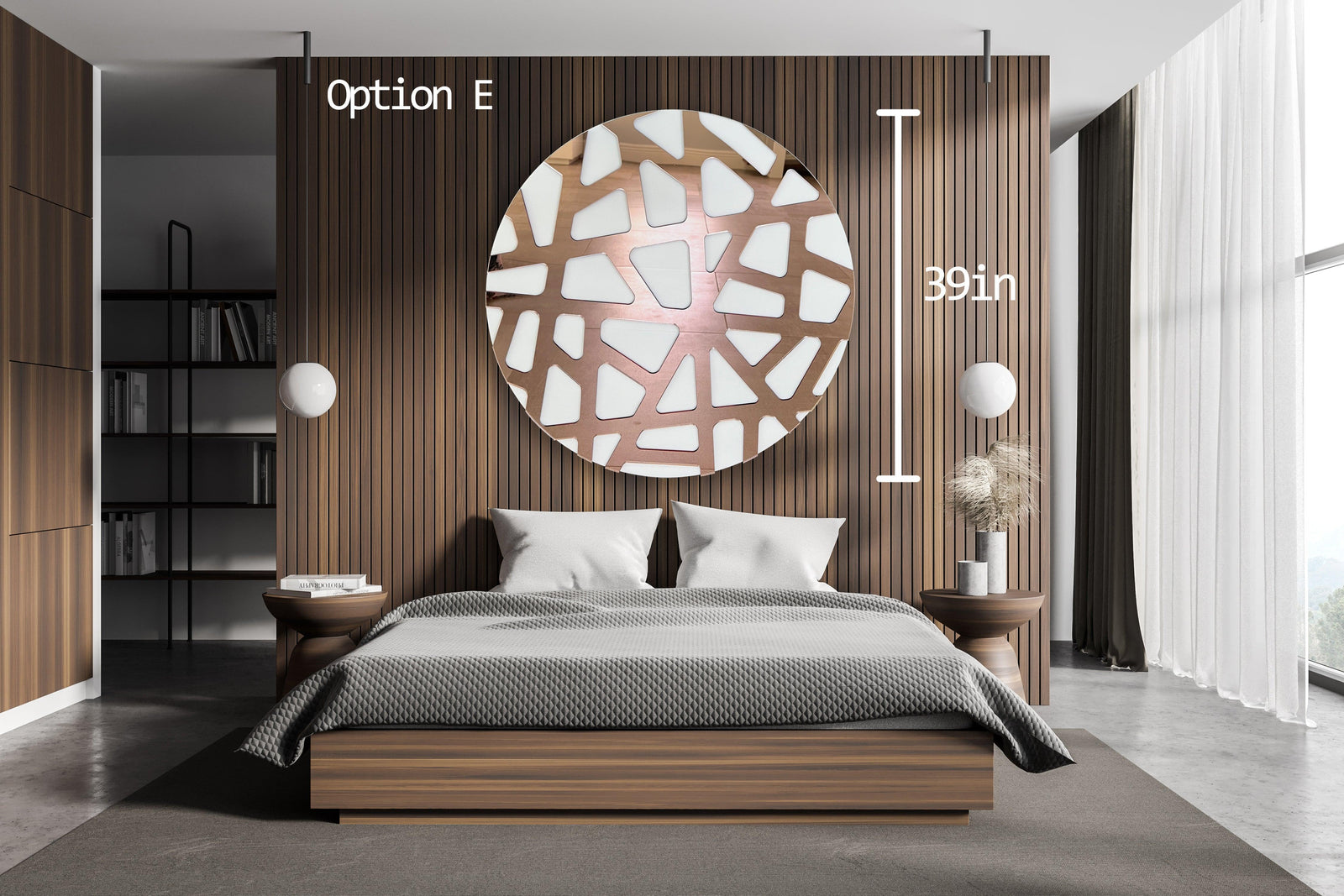 Geometric Circle / Set of 3/ Mirrored Acrylic Diamond / Wall Art / Made In USA/ Wall Decor /Modern Art/Abstract Wall Decor/Round Wall Decor