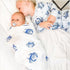 Gift Set: Blue Crab Baby Muslin Swaddle Blanket and Burp Cloth/Bib Combo