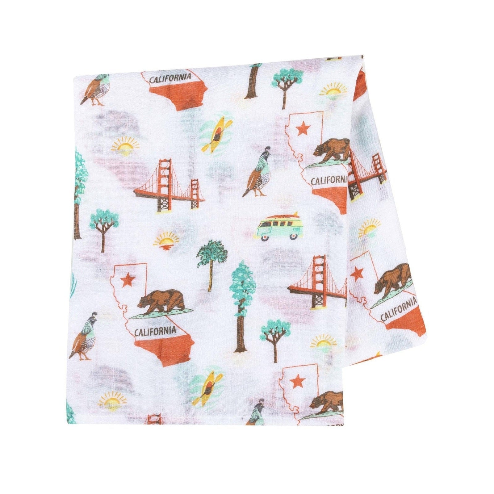 Gift Set: California Baby Muslin Swaddle Blanket and Burp Cloth/Bib Combo