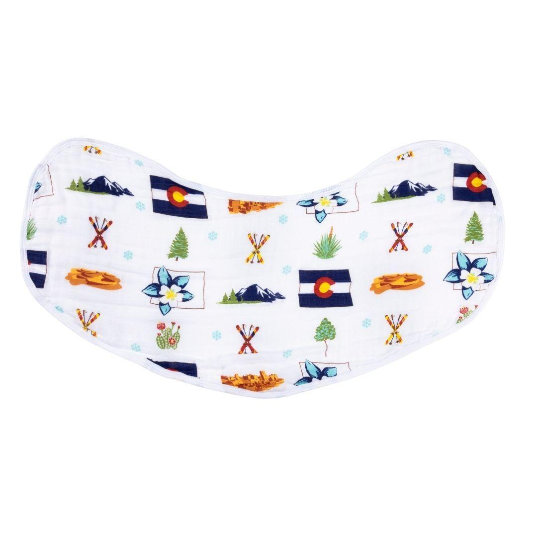 Gift Set: Colorado Baby Muslin Swaddle Blanket and Burp Cloth/Bib Combo