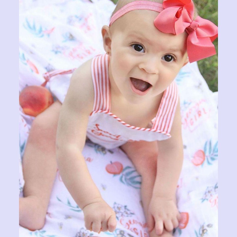 Gift Set: Georgia Girl Muslin Swaddle Blanket and Burp Cloth/Bib Combo