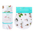 Gift Set: Massachusetts Floral Baby Muslin Swaddle Blanket and Burp Cloth/Bib Combo Baby Shower Essential for Newborn