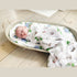 Gift Set: Massachusetts Floral Baby Muslin Swaddle Blanket and Burp Cloth/Bib Combo